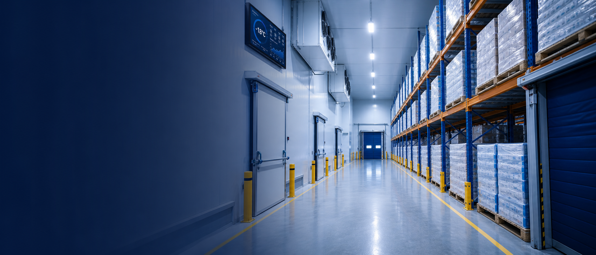 Cold storage warehouse for chilled and frozen inventory in Saudi Arabia.